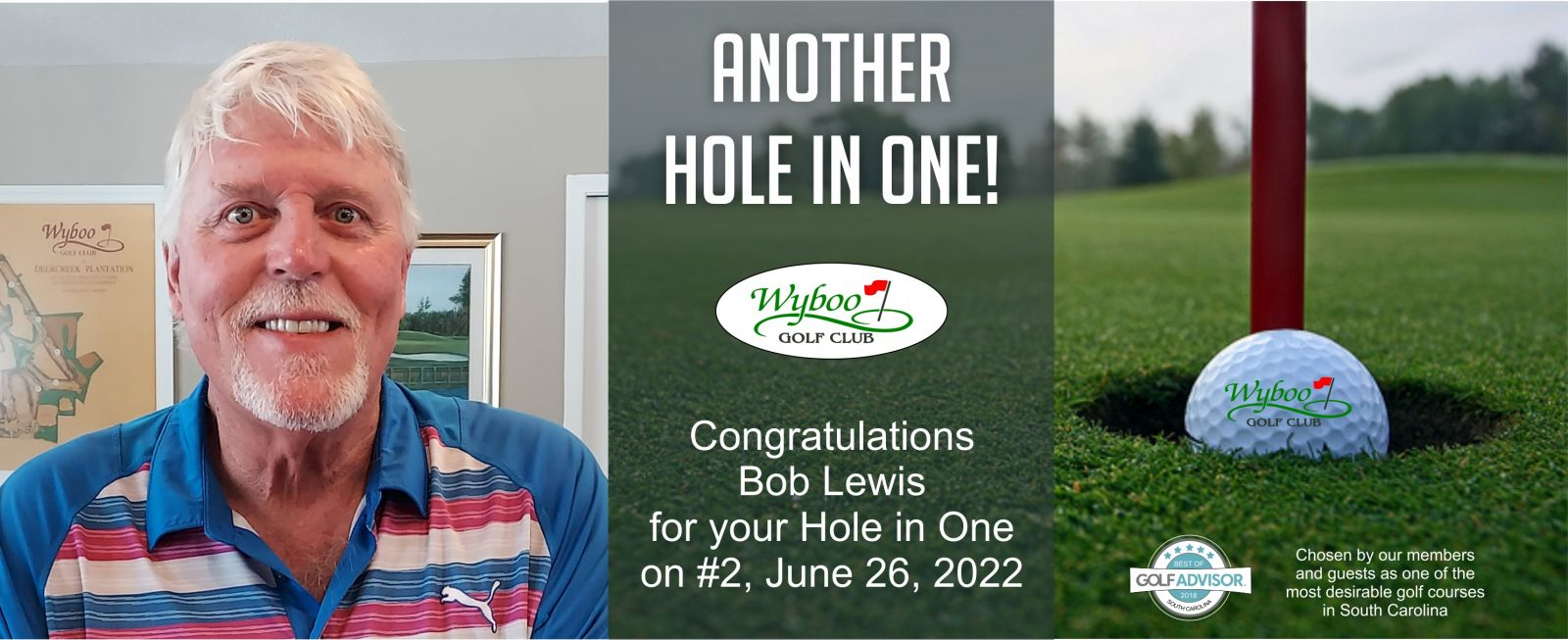 Hole in One Announcement Bob Lew